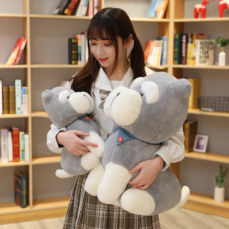 

New Lifelike Schnauzer Plush Toys Cute Stuffed Animal Dolls Soft Simulation Fluffy Dog Doll Birthday Gift Kids Toy Bedroom Decor