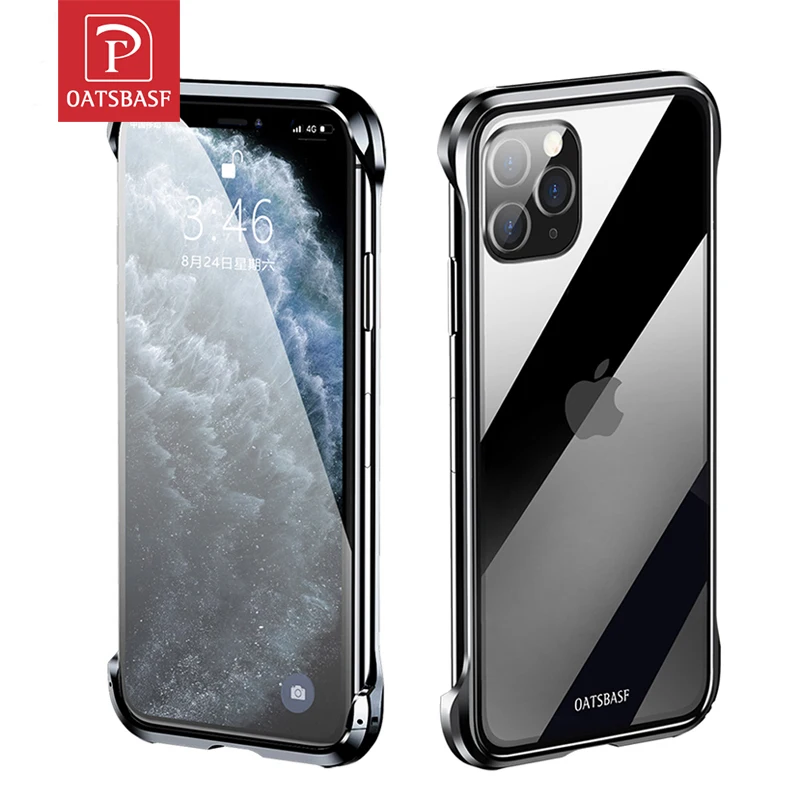 Oatsbasf новый металлический чехол для телефона из закаленного стекла Iphone 11 pro