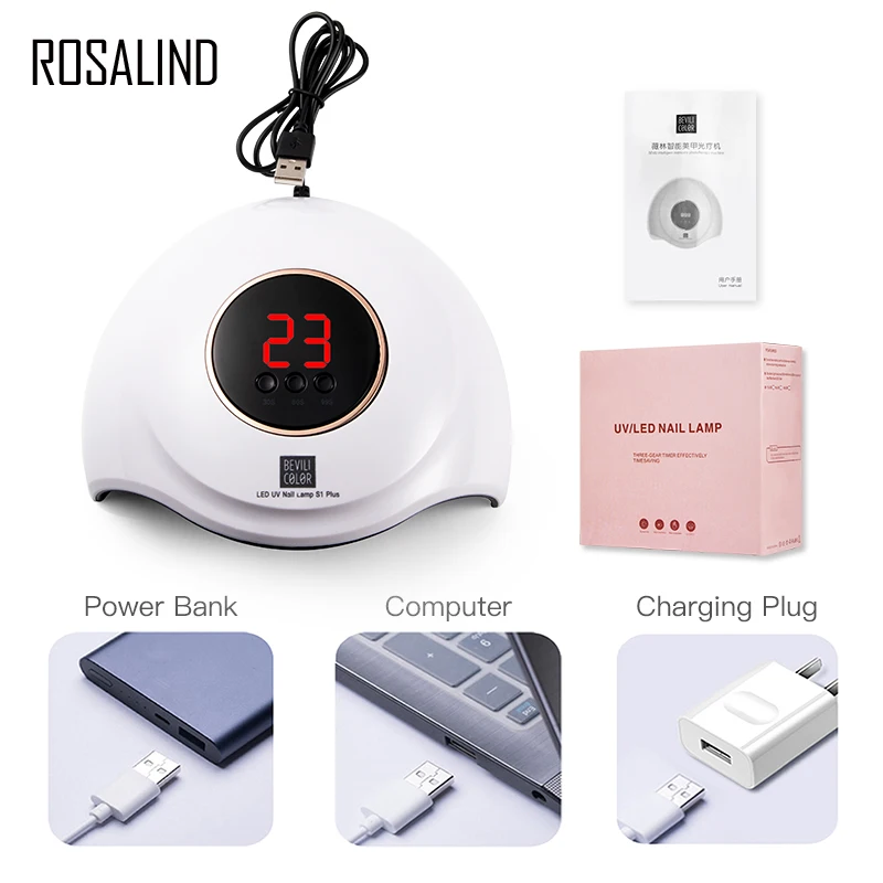 ROSALIND Gel Nail Dryer 18 Leds Lamp 36W UV Sensor 30/60/99s Timer Quick Dry Nail Gel Lamp For Drying Nails Auto Sensor Tools