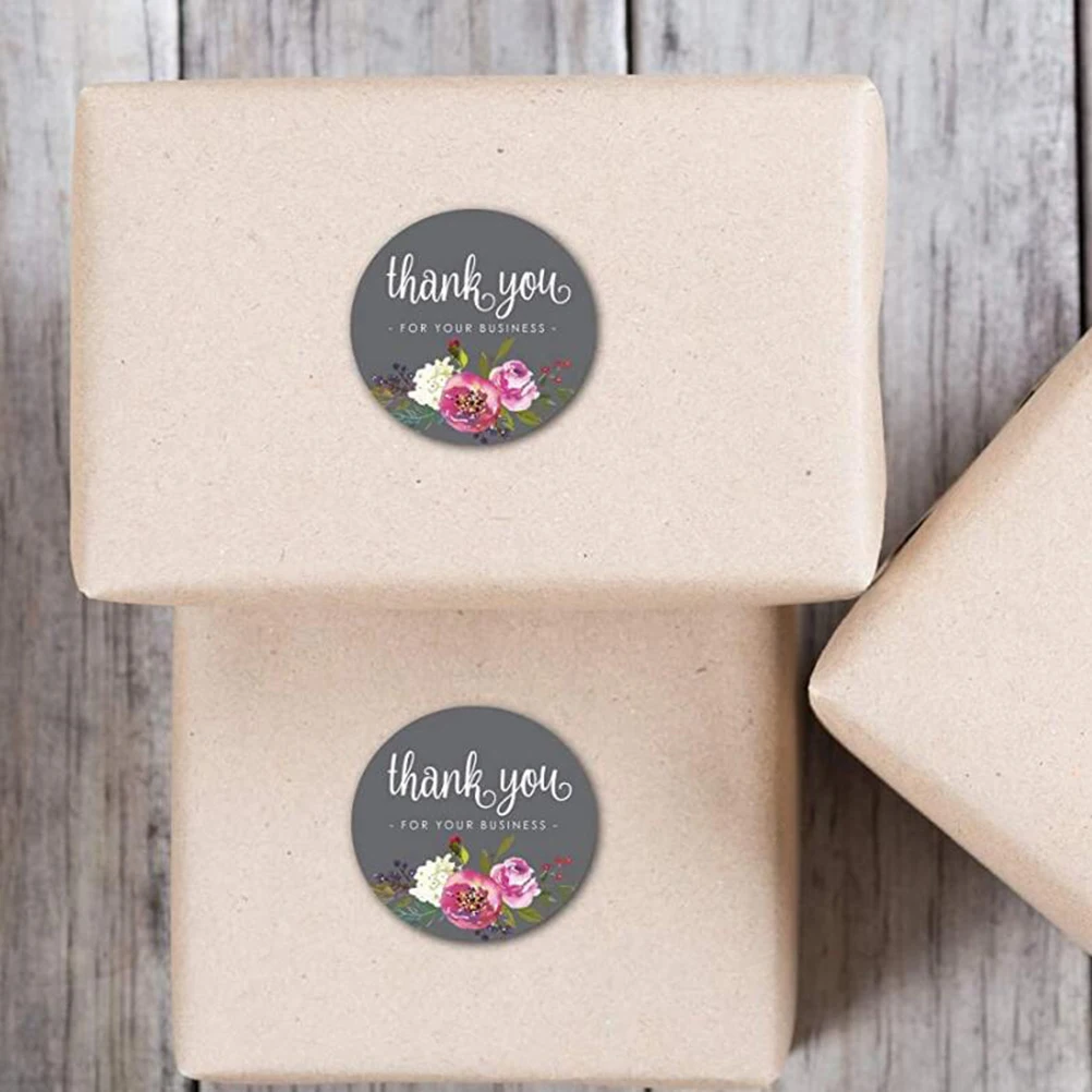 

500Pcs Round Floral Flower Thank You Seal Stickers DIY Gifts Package Label Tags