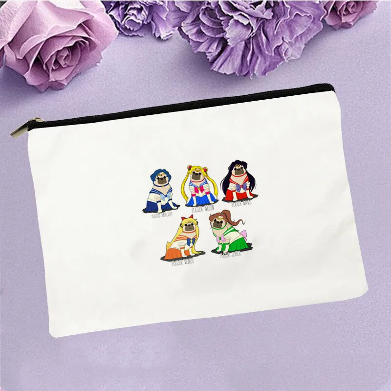 

Women Sailor Pugs Printed Make up bag Fashion Women Cosmetics Organizer Bag for Travel Colorful Storage Bag for Lady Bag