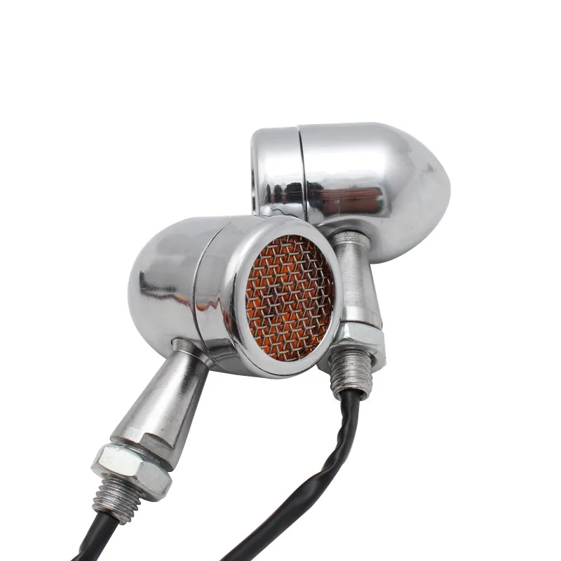 1 пара 10 мм черный/Хромированный Светодиодный стоп-сигнал для мотоцикла