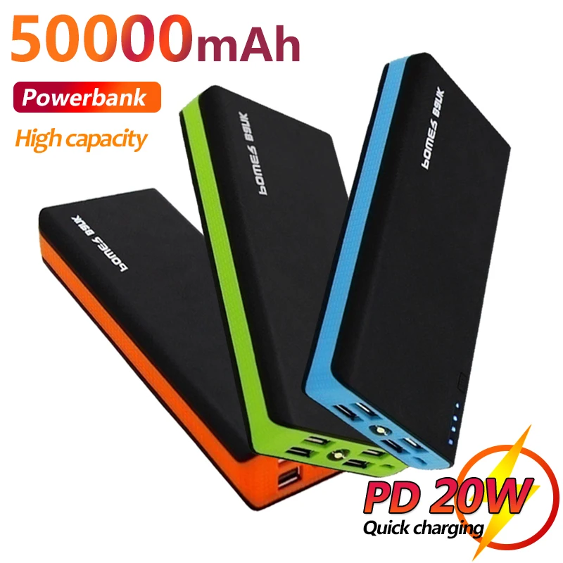 

50000mAh Outdoor Portable Power Bank External Battery Charger 4 USB Fast Charging Power Bank for IPhone XiaoMi Samsung