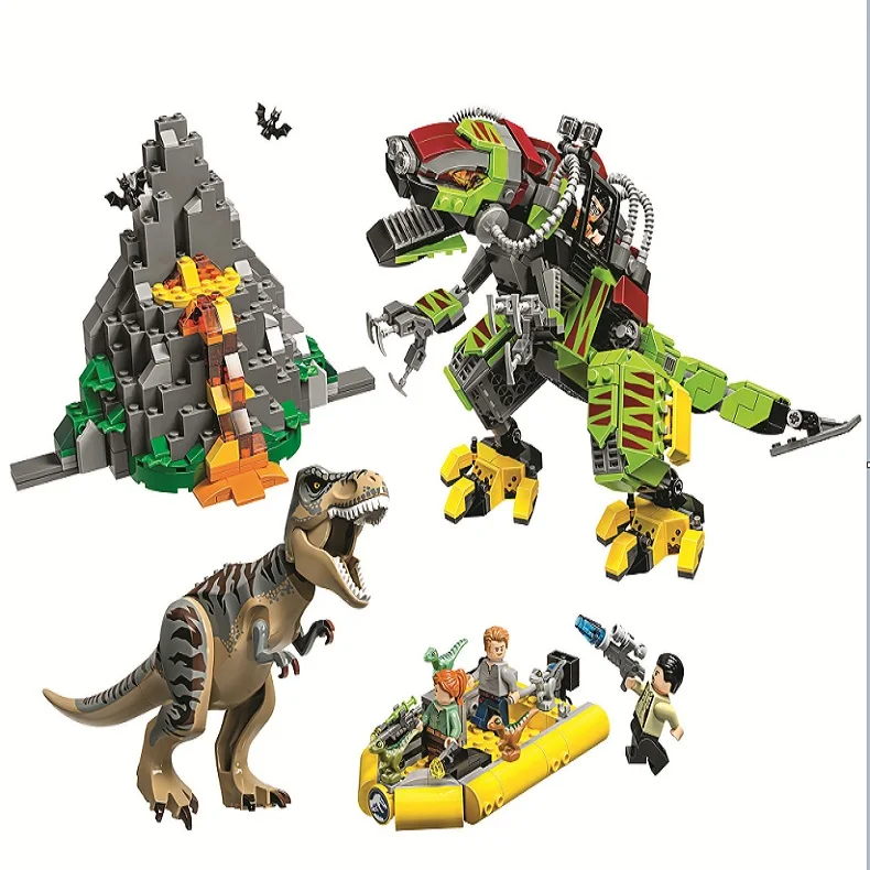 11337 мир Юрского периода T. rex vs Dino Mech Боевая модель строительные блоки развивающая