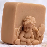 cute angel doll scented candle moulds angel baby square soap silicone molds