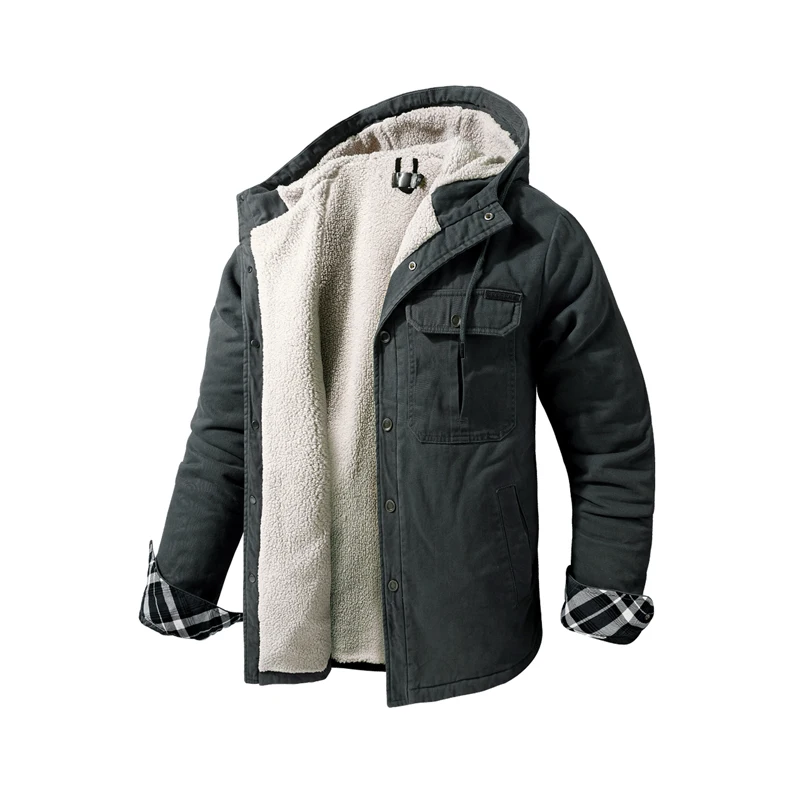 Winter Men Hooded Parkas Fur Linner Thicken Jacket Male Casual Warm Overcoat Snow Windbreaker Man Coats Classic Windproof Parka