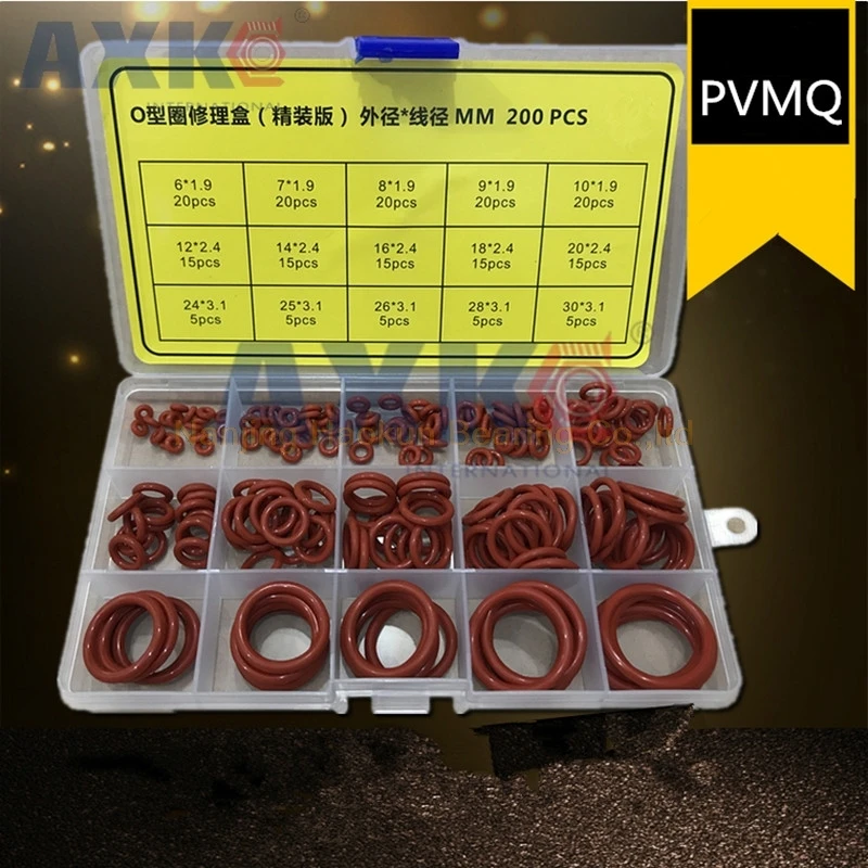 200 шт. уплотнительные кольца 15 размеров в пластиковой коробке|Прокладки| |
