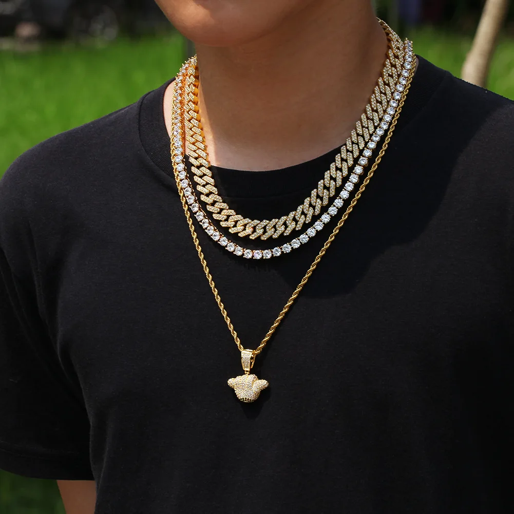 Мода Iced Out 666 Shaka Ручной знак ожерелье подвеска 2019 Новое поступление полный Циркон