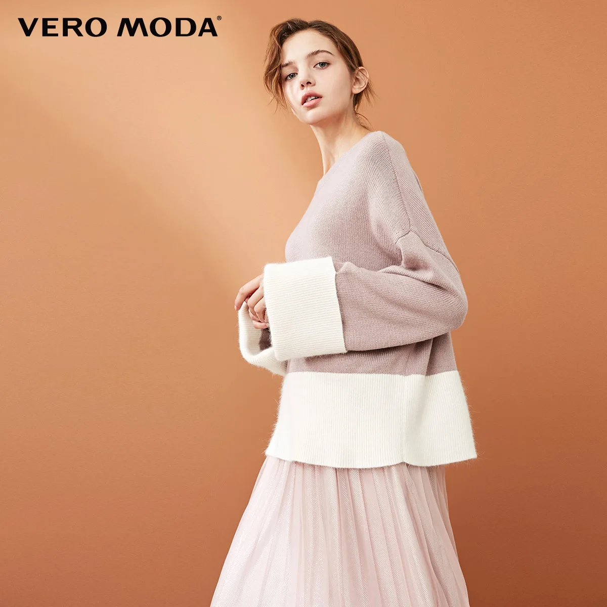 Vero Moda шерстяная вязаная с круглым вырезом из кроличьего меха | 318413578 - Цвет: Fawn