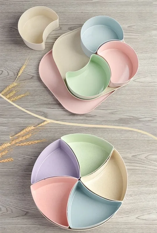 

1pcs European-Style Northern Creative Seperated Candy Box Househod Dried Fruit Box Fruit Plate Living Room Table Seed Box