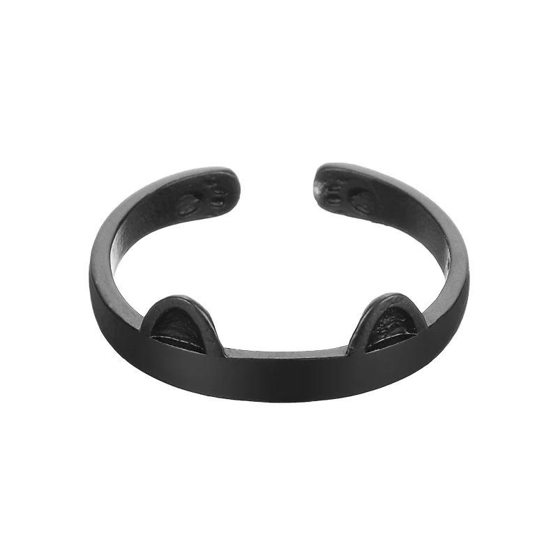 Кольцо с кошачьими ушками женское регулируемое романтическое открытое