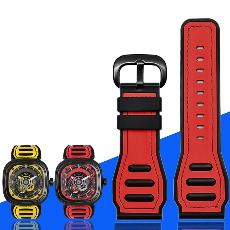 Водонепроницаемый и устойчивый к поту силиконовый резиновый ремешок для часов