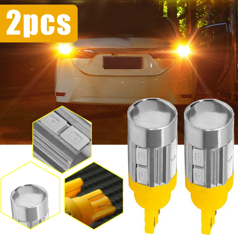 

2Pcs T10 158 194 168 2825 W5W 5730 10SMD Led Car Trunk Door License Plate Light Bulb Lamp Amber/Yellow Car Accessories