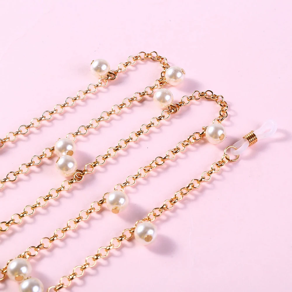 

1pcs Women Fashion Pearls Sunglasses Chains Gold Eyeglasses Chains Sunglasses Holder Necklace Eyewear Retainer Accessories