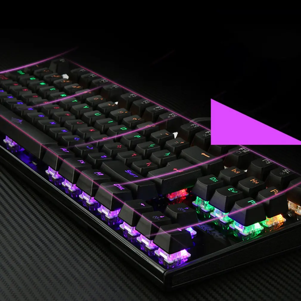 

Mechanical Gaming Keyboard 87 Keys Illuminate Backlight Backlit Anti-ghosting LED Keyboard Wrist Pro Gamer