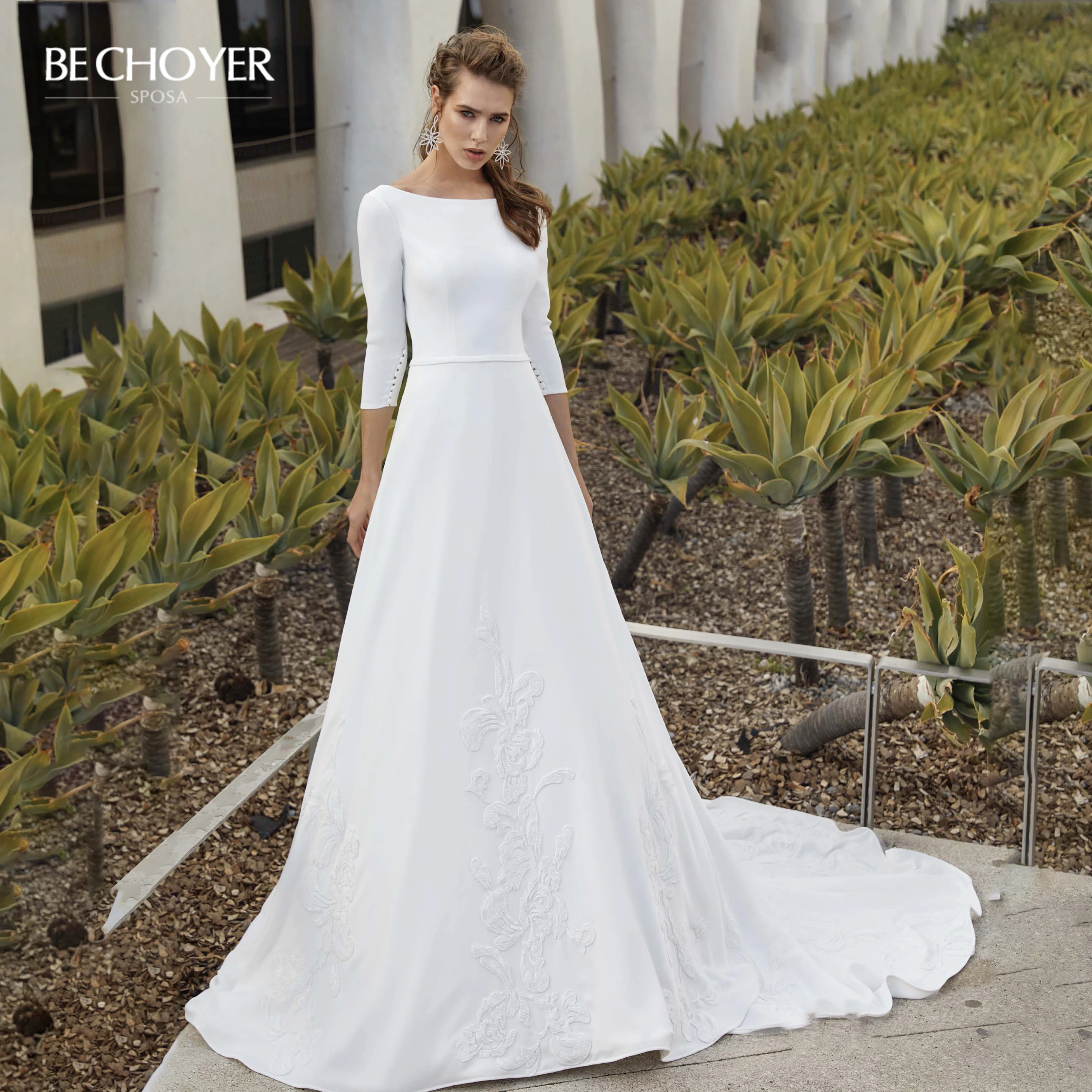 Vestido De Noiva Совок V образным вырезом аппликации свадебное платье Классический
