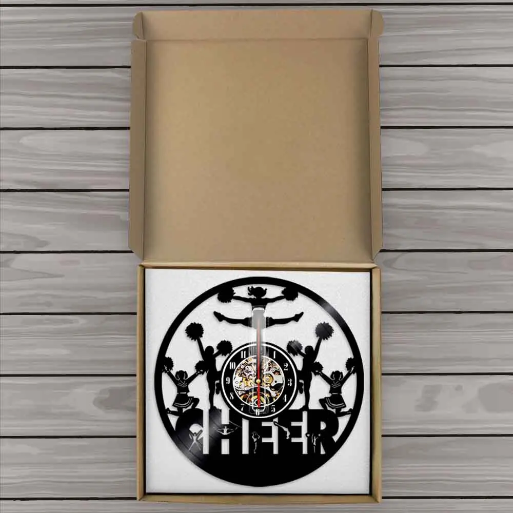 Настенные часы с силуэтами чарлидеров декор ручной работы сделай сам из винила