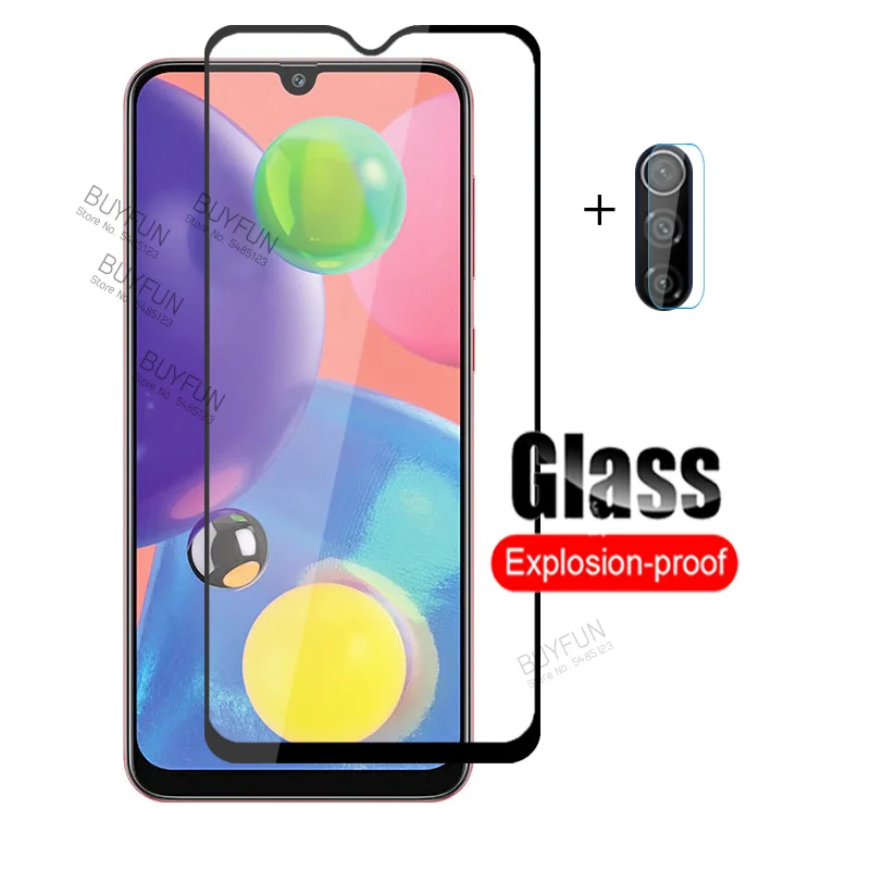 2в1 закаленное стекло для Samsung A10S A20S A30S A50S A70S A71 Защитное объектива камеры SamsungA71