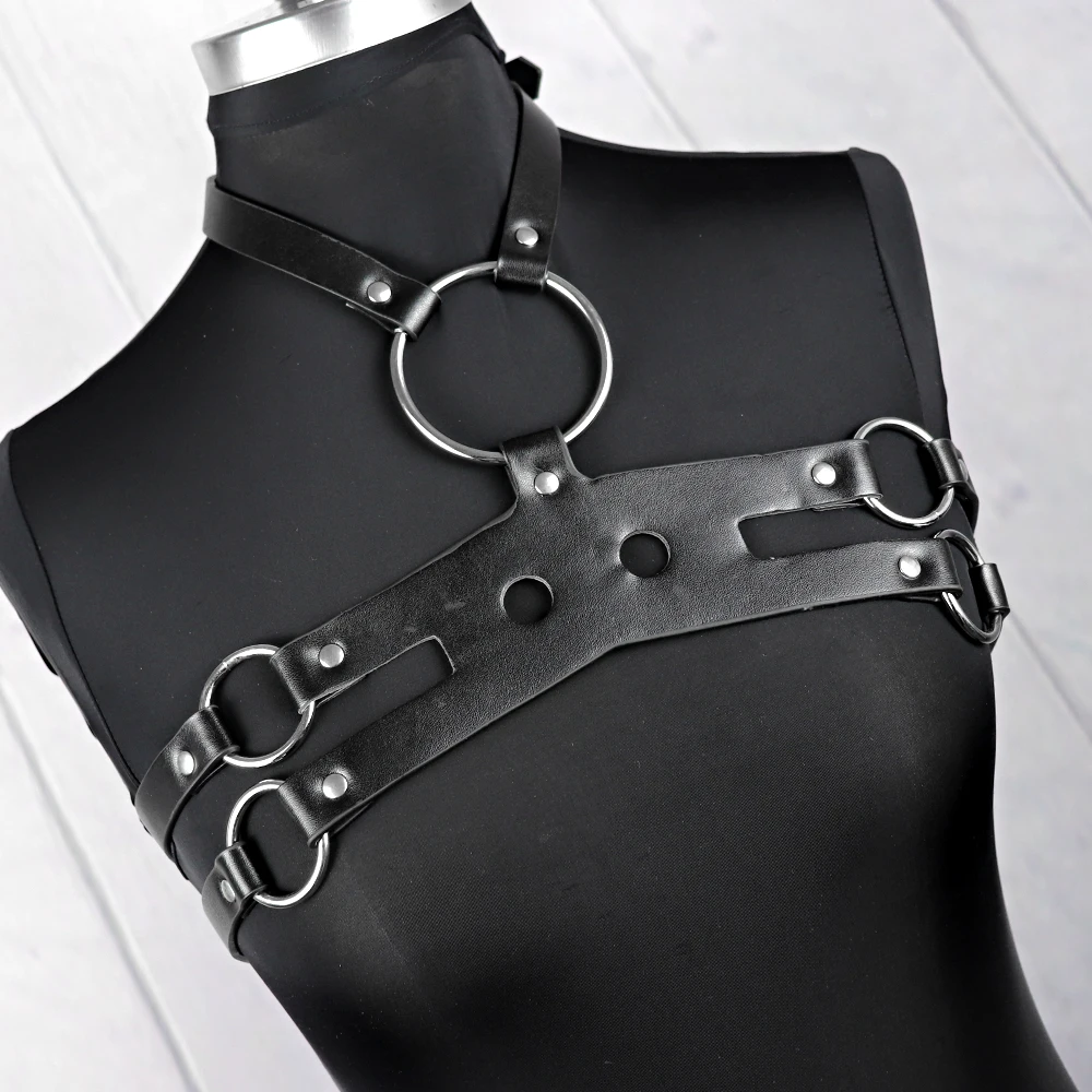

CSX-XQ Sexy Lingerie Women Bra Leather Harness Body Bondage Straps Top Chest Harness Cage Garter Belt Stockings Gothic Underwear