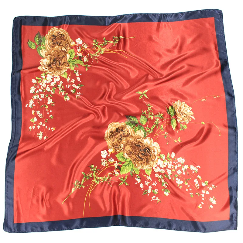 Атласные шелковые квадратные шарфы 90 см Малайзия саржевый Шелковый большой шарф