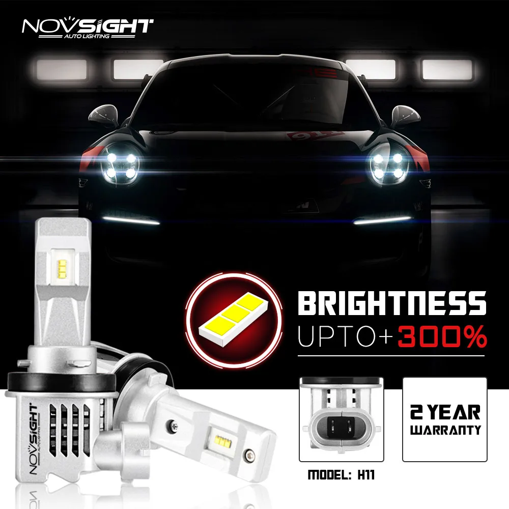NOVSIGHT горячий автомобиль h4 led h7 Фары лампы 6000K h1 h3 h8 h11 светодиодные 12 В 10000лм Высокое