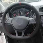 APPDEE черная обувь из натуральной замши на каблуке Чехол рулевого колеса автомобиля для Volkswagen VW Golf 7 Mk7 нового Polo Passat B8 Tiguan Sharan Jetta (Фольксваген Джетта)