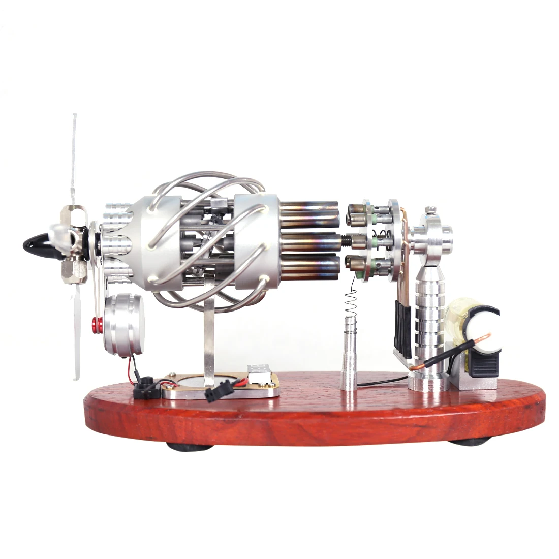 

Custom 16-Cylinder Swash Plate Stirling Engine Generator Model With Voltage Digital Display Meter And LED Model Toys Hobbies