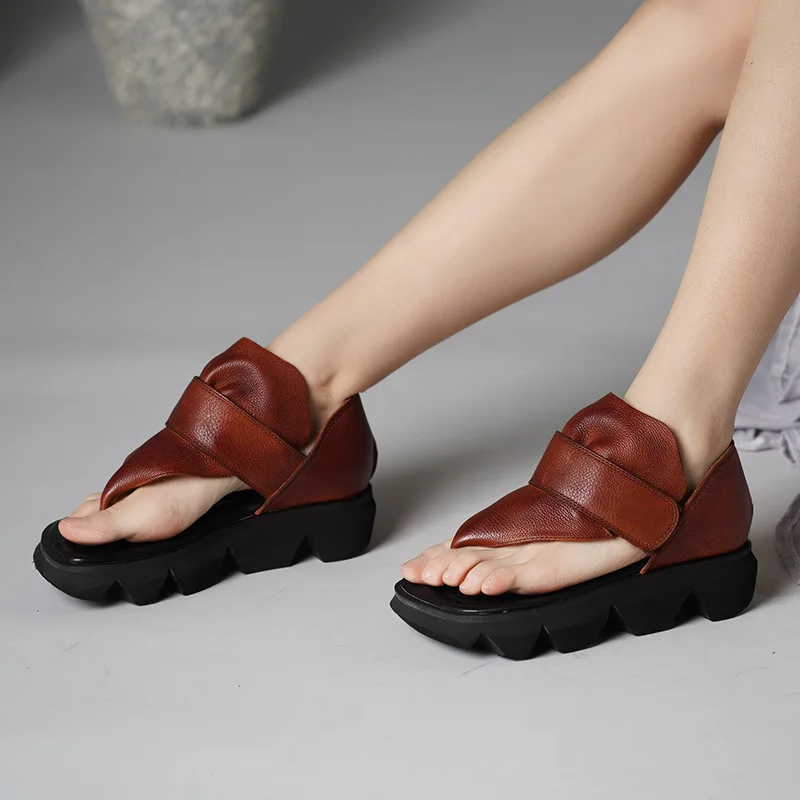 Женские кожаные сандалии летние на высоком каблуке 5 см повседневная обувь из