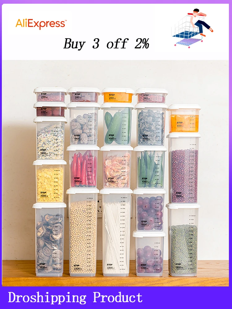 260 мл 2200 пластиковые герметичные банки для хранения еды контейнер кухни