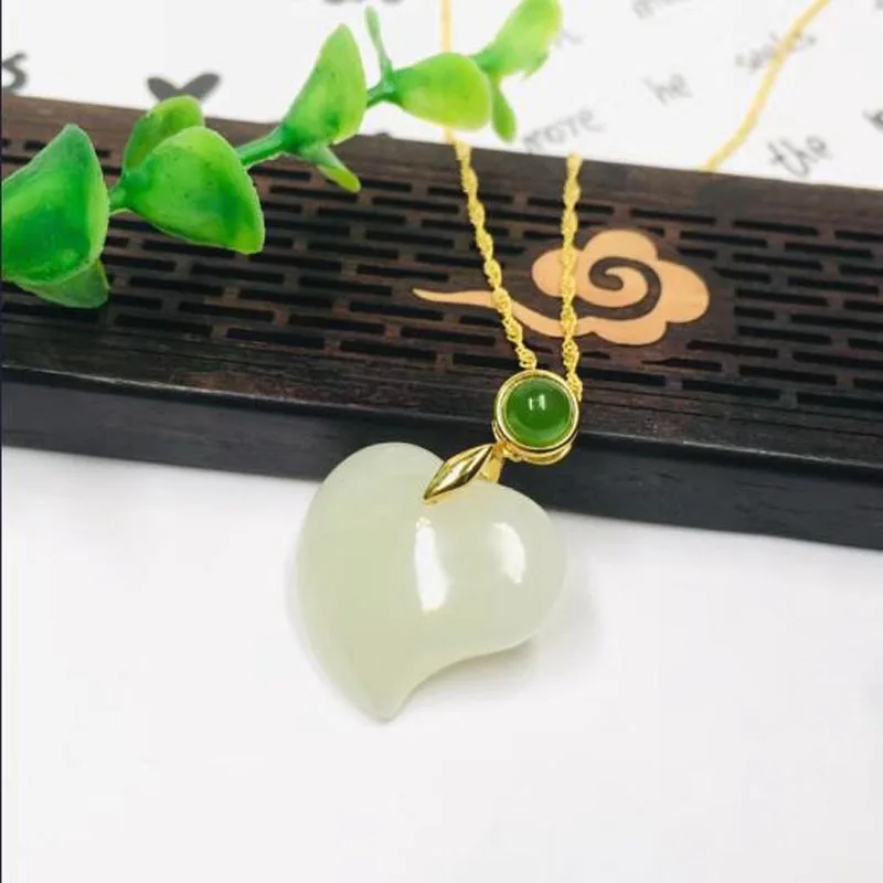 925 пробы Серебряный Белый Хотан нефрит инкрустация отсутствует кусок сердца