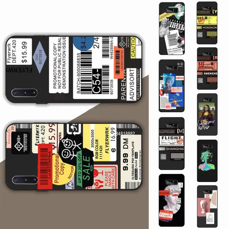 

Yinuoda Stamp Label Barcode Phone Case for Samsung Note 5 7 8 9 10 20 pro plus lite ultra A21 12 72