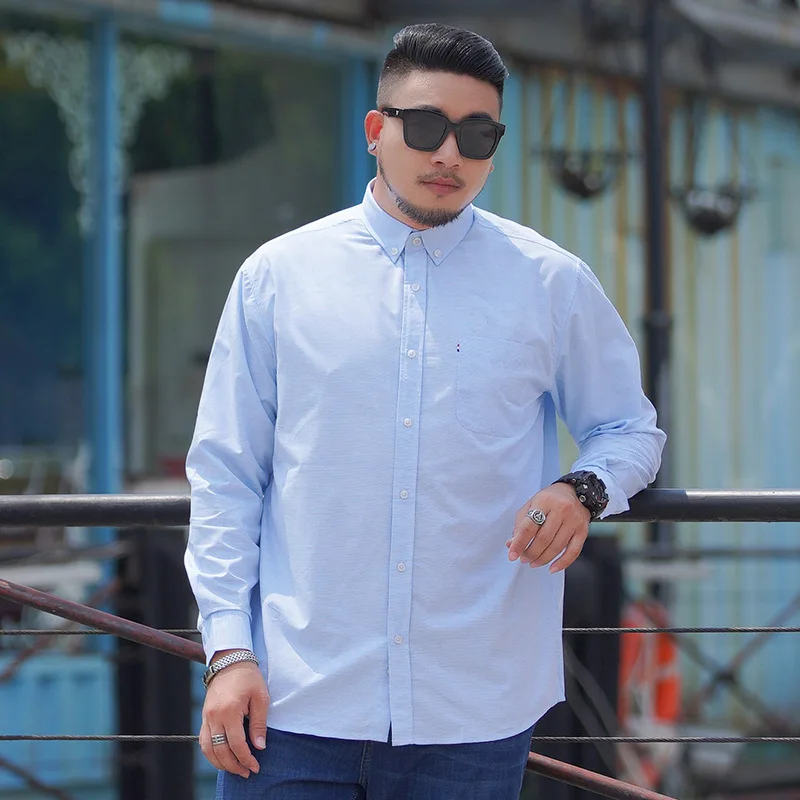 GXXH очень большая свободная Мужская рубашка 9XL 10XL с длинными рукавами для полных