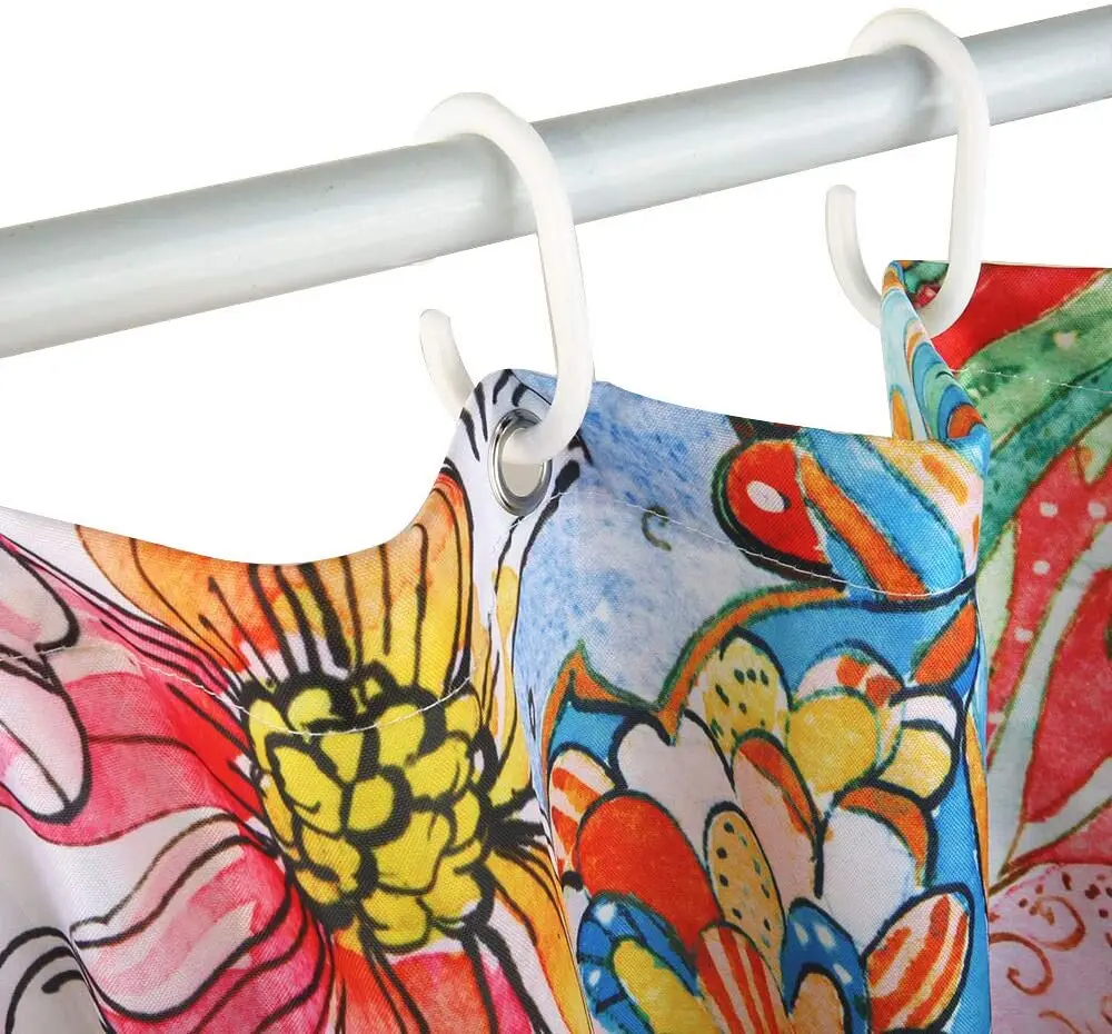 Красочные цветы птицы занавески для душа набор с 12 крючками Аксессуары ванной