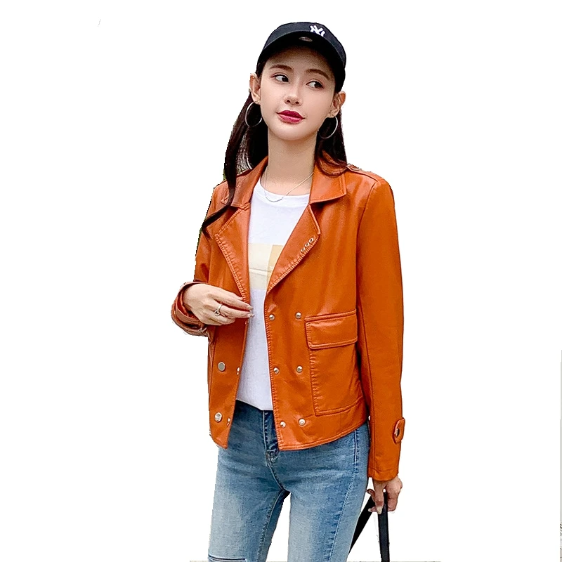 Роскошное кожаное замшевое пальто куртка на весну и осень Женская приталенная