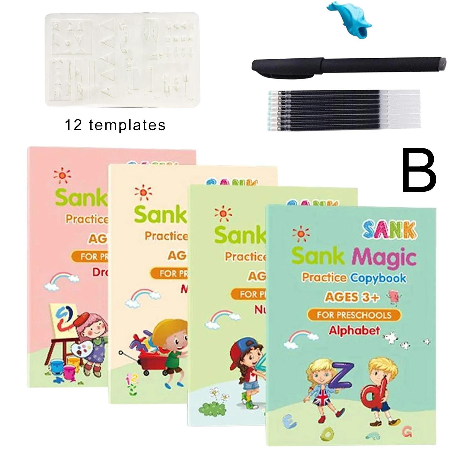 

Magic Practice Copybook Set Magic Calligraphy That Can Be Reused English Tracing Book Number Tracing Book for Preschool