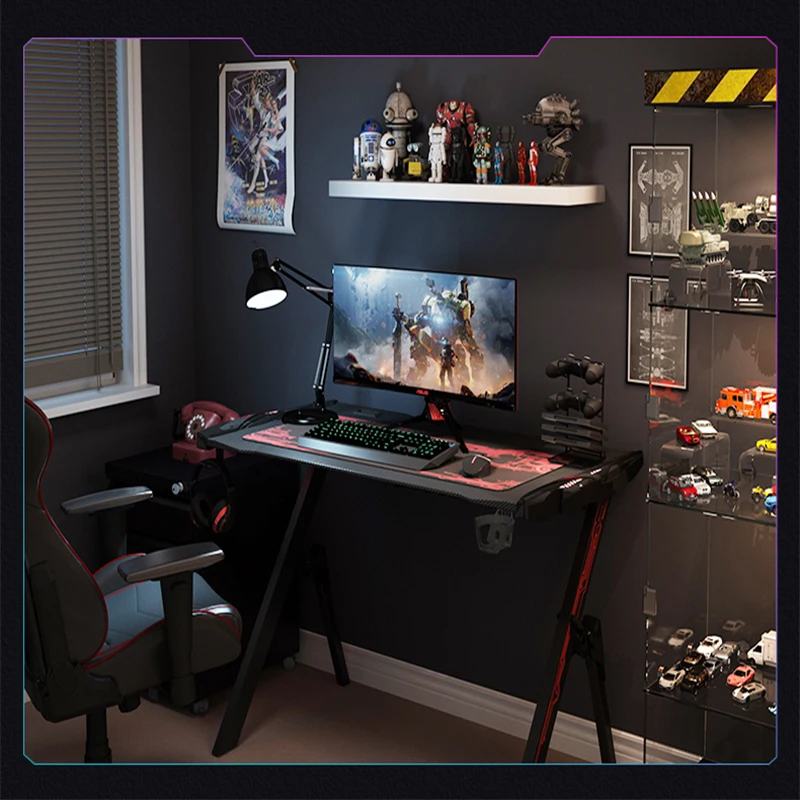 Black Gaming Desk Tarantula Foot-Shaped Computer Table with Headphone Hook Water Cup Holder RGB Light Gamer for Men Childe | Мебель