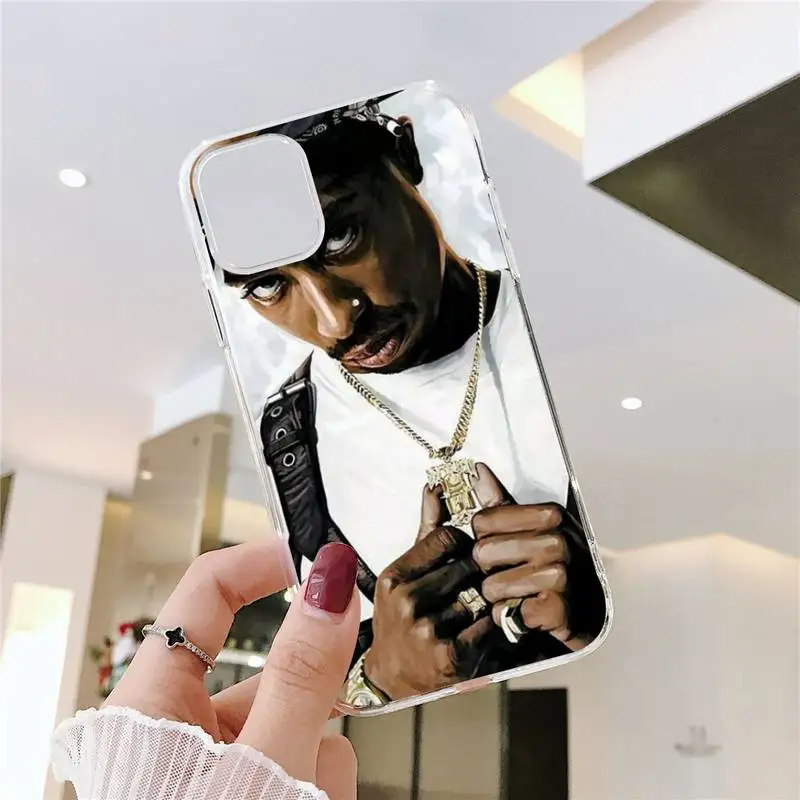 

Rapper 2pac Singer Tupac Phone Case Transparent soft For iphone 5 5s 5c se 6 6s 7 8 11 12 plus mini x xs xr pro max
