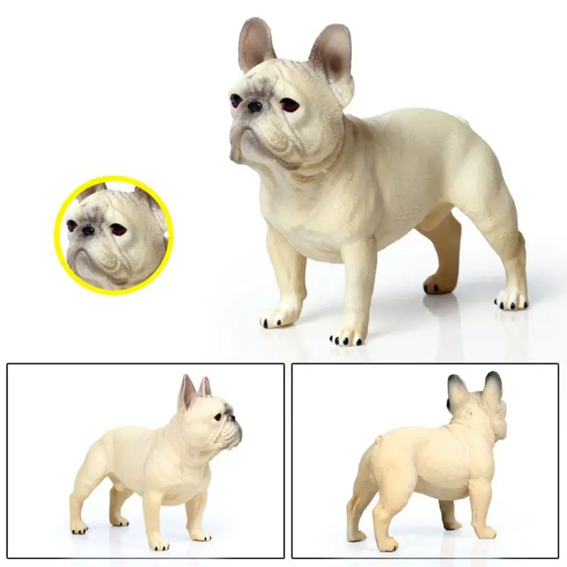 

Cute Plastic Bulldog Animal Model Figurine Action Figure 3 Inch pet dog model miniature collection children toy gift