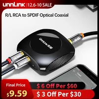 unnlink analog to digital audio converter adapter 96khz rl rca to spdif optical coaxial toslink for amplifier soundbar speaker