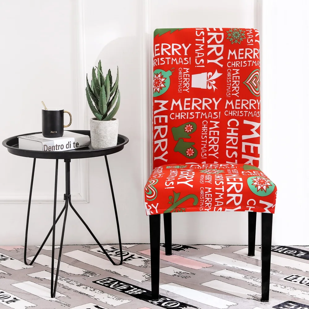 2019 Christmas Decor Dining Room Chair Cover Universal Size Covers Seat Slipcovers Washable Removable Stretch | Дом и сад