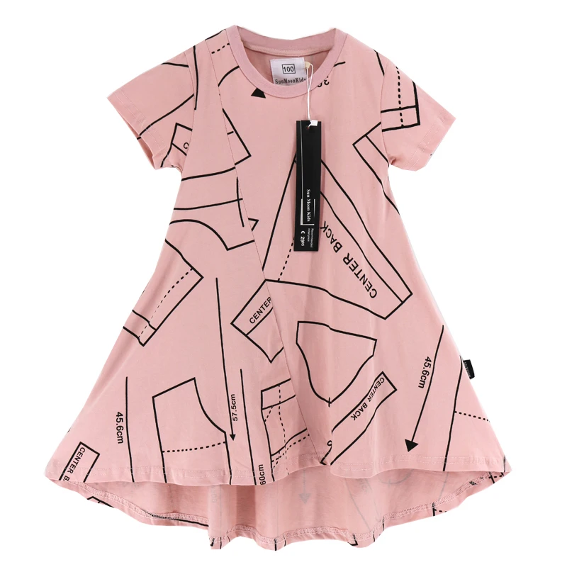 2020 brand girls summer dress for kids dresses Short sleeve Pink fashion baby Birthday party girl clothes 2-10 year |