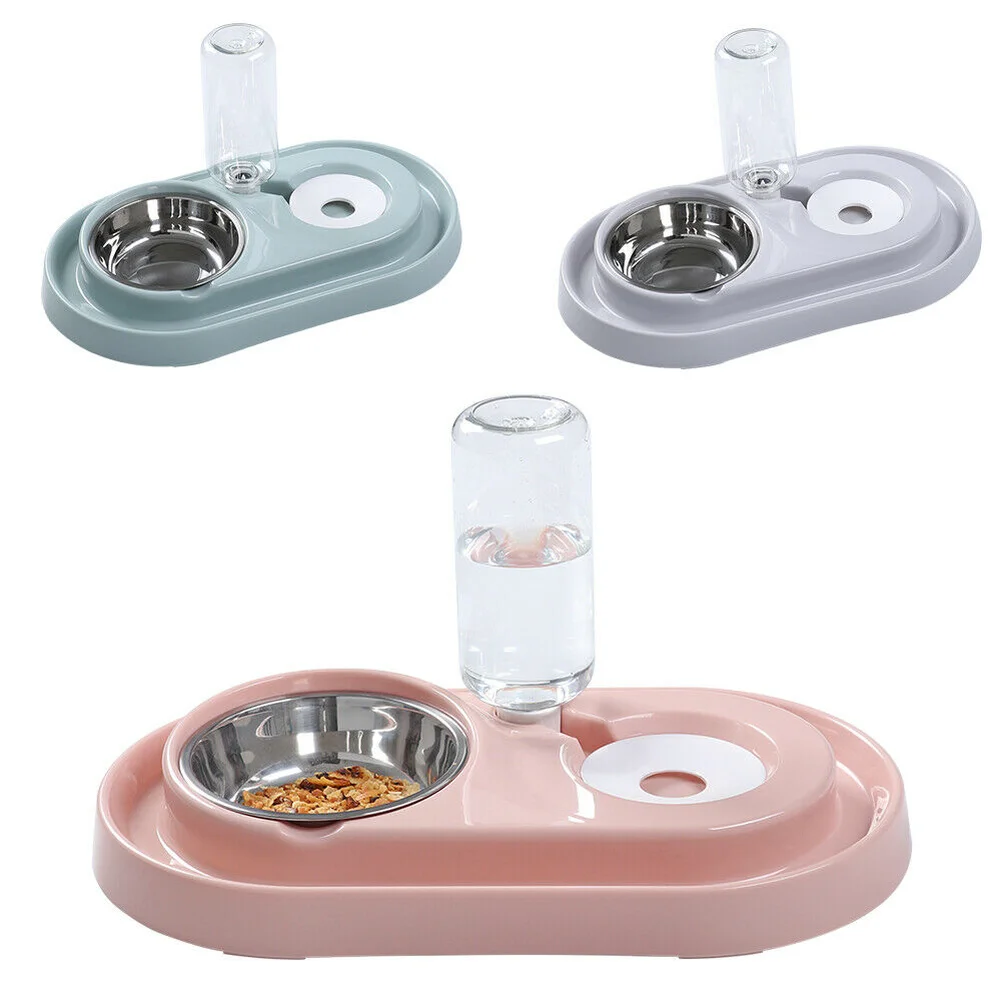 Кошачья миска для собак подачи воды 2 в 1 для домашних животных кошки питьевой воды фонтан собаки Еда диспенсер для подачи воды станция Чаша Блюдо