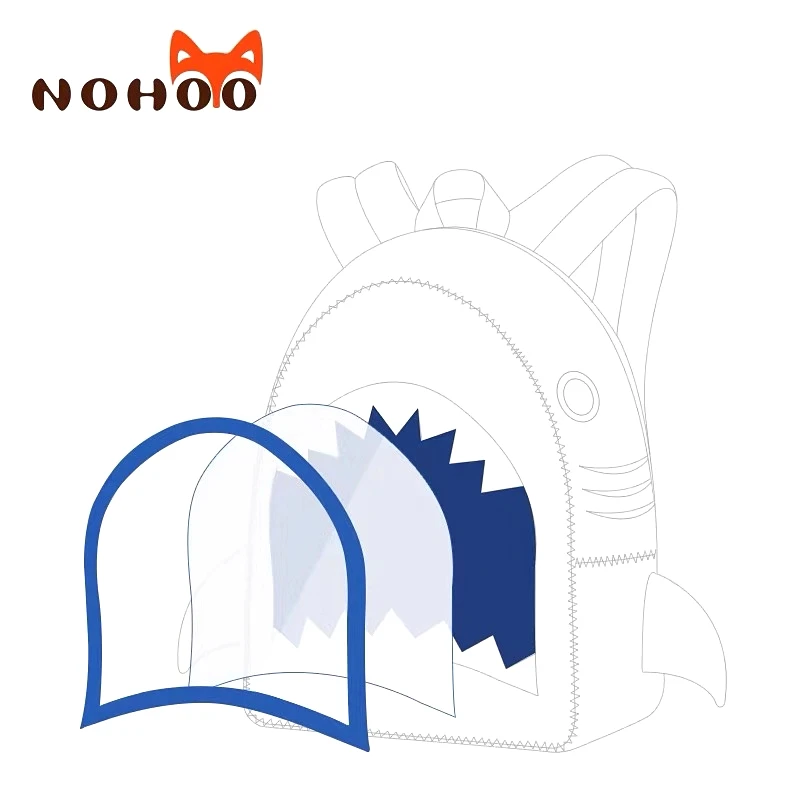 NOHOO рюкзак детский школьные ранцы для мальчиков, прозрачная Акула, высокое качество, Детская сумка для детей 3-6 лет, детский сад, водонепроницаемый рюкзак, mochila infantil детские рюкзаки