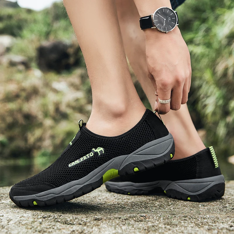 

Men's Outdoor Shoes Fashion Wearproof Mesh Breathable Fly Weave Tenis Masculine Casual Walking Shoes Lace-up Sapato Masculino