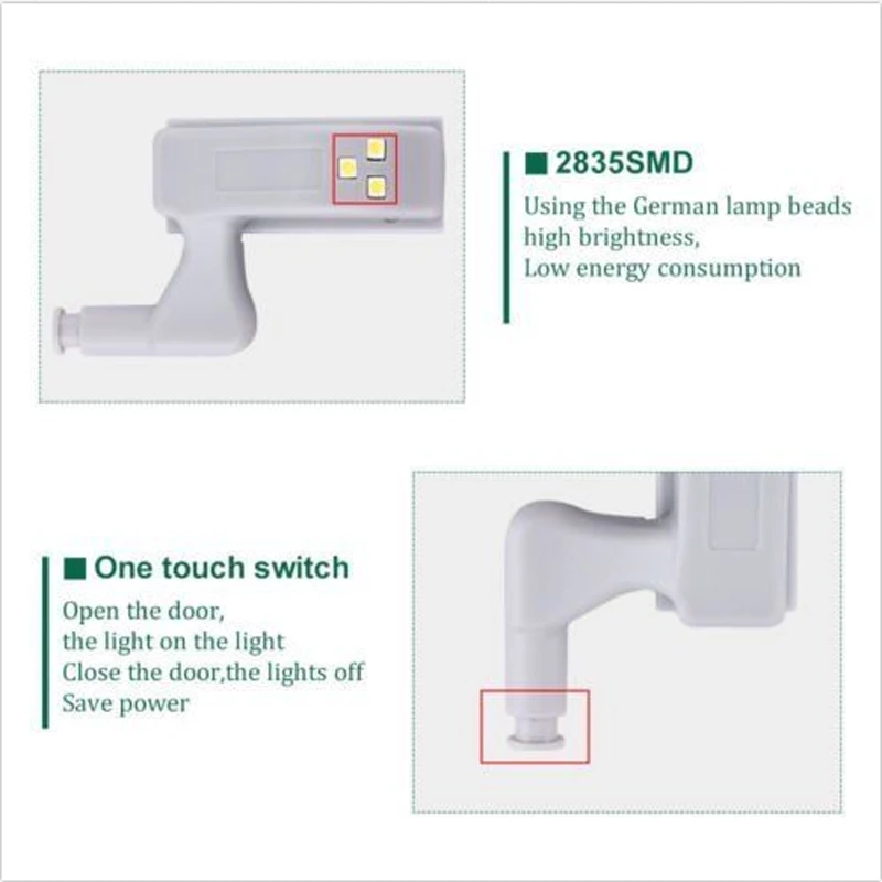 1 шт. светодиодный сенсорный индукционный светильник для шкафа с батареей