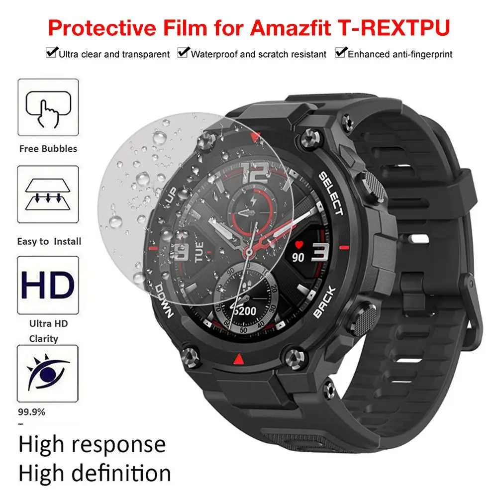 TPU HD Tempered Glass Protective Film For Xiao Mi Smartwatch Huami Amazfit T-Rex Smart Watch Screen Protector Accessories Hot