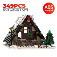 moc christmas series winter holiday village cottage house building blocks architecture model bricks toys for children xmas gifts