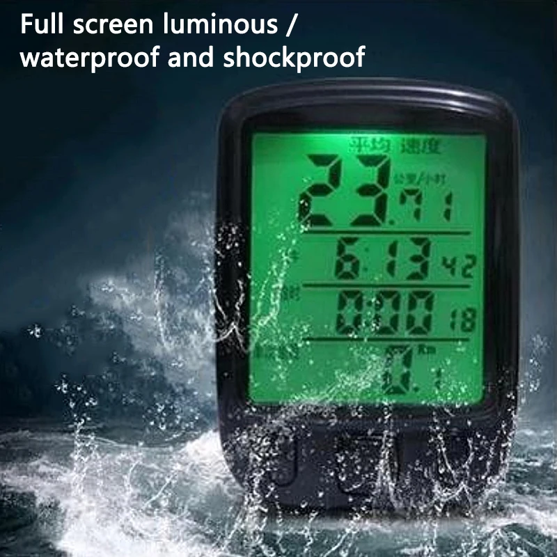 

Hot Waterproof LCD Display Cycling Bike Bicycle Computer Odometer Backlight Speedometer Speedometer with Green Backlight