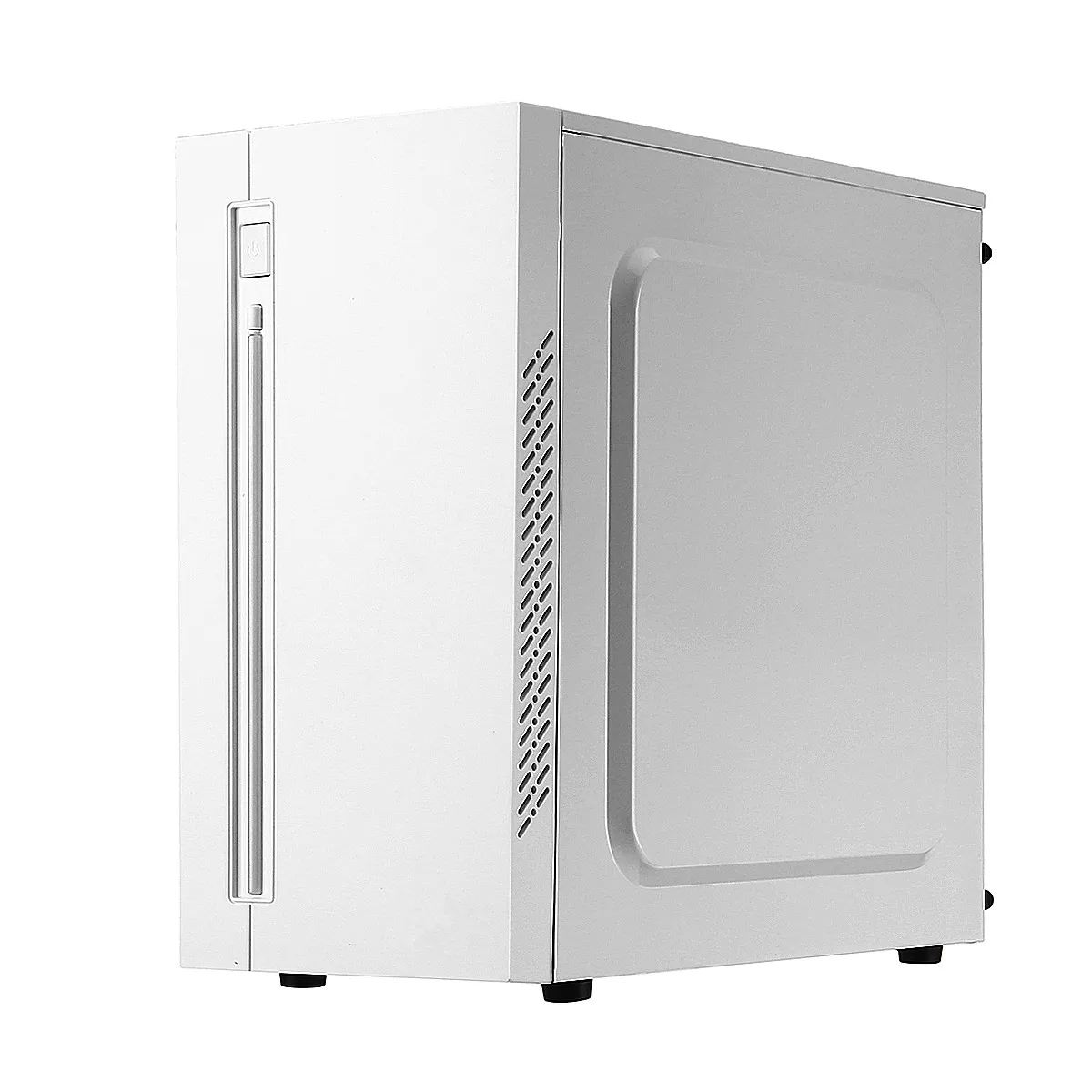 

LEORY Mini Computer Case Desktop Chassis PC Case for MATX/MITX Motherboard USB2.0 Support 2 HDD 1 SSD 2 Fans White