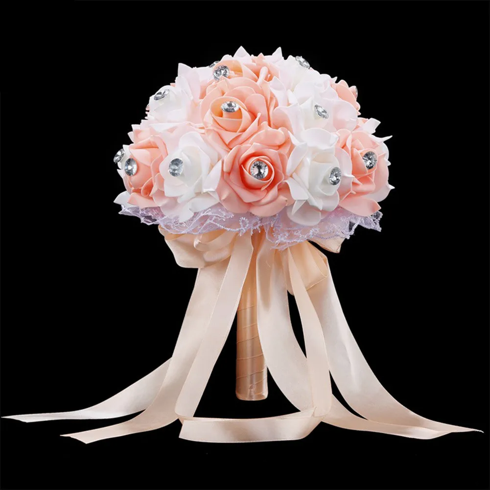 

New Artificial Rose Bubble Flower Home Decor Romantic Wedding Bride Holding Bouquet For Valentine's Day
